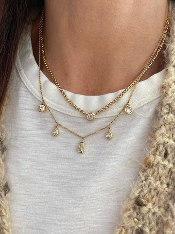 Multi-Diamond Fringe Necklace