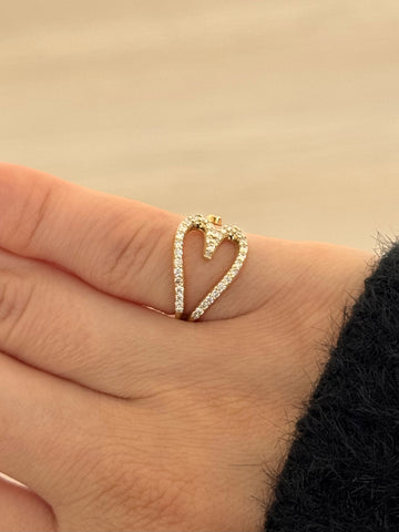 Diamond Open Heart Ring