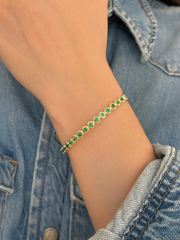 Emerald Cloud Bangle Bracelet