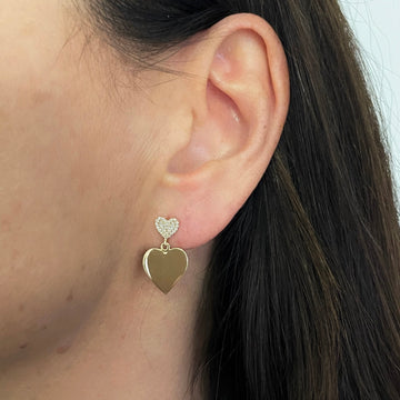 MS x SRJ Diamond Small Double Heart Earrings