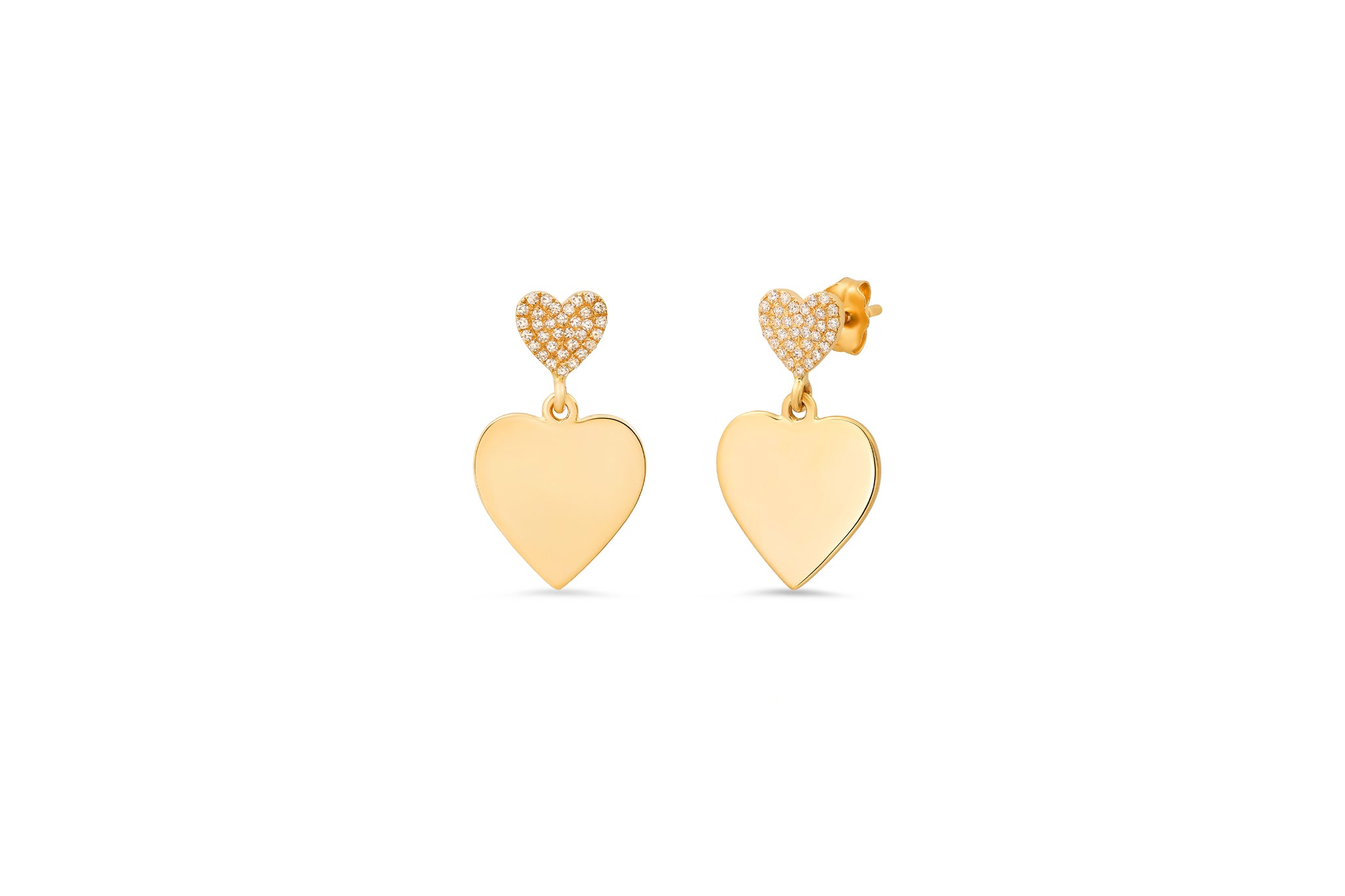 MS x SRJ Diamond Small Double Heart Earrings
