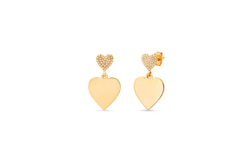 MS x SRJ Diamond Small Double Heart Earrings