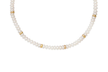 #2 Pearl and 14k Gold Beaded Anklet