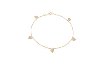 5 Diamond Heart Anklet