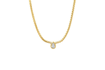 Teardrop Diamond Boxchain Necklace