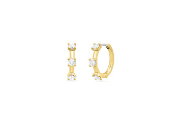 Separated Diamond Huggie Earrings