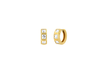 Princess Cut Diamond Huggie Earrings