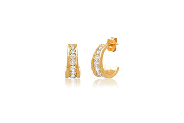 Graduated Diamond Huggie Earrings