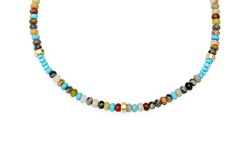 Multi-Stone and Turquoise Beaded Necklace