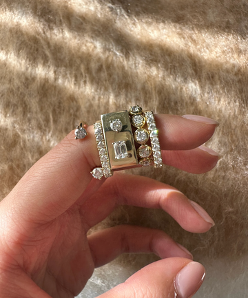Floating Diamond Rectangle Ring