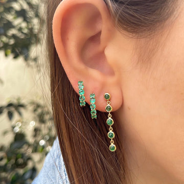 5 Emerald Huggie Earrings