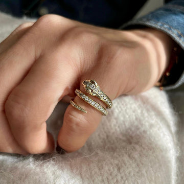 Diamond Double Wrap Snake Ring