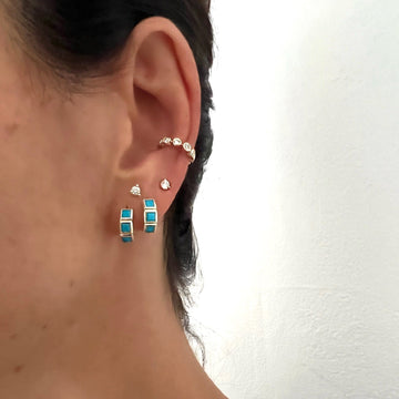 Turquoise Princess Huggie Earrings