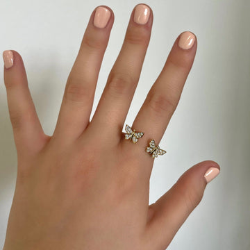 Floating Diamond Butterfly Ring