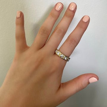 5 Diamond Framed Ring