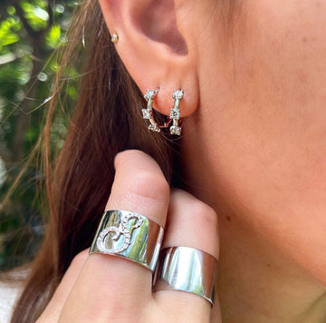 Separated Diamond Huggie Earrings