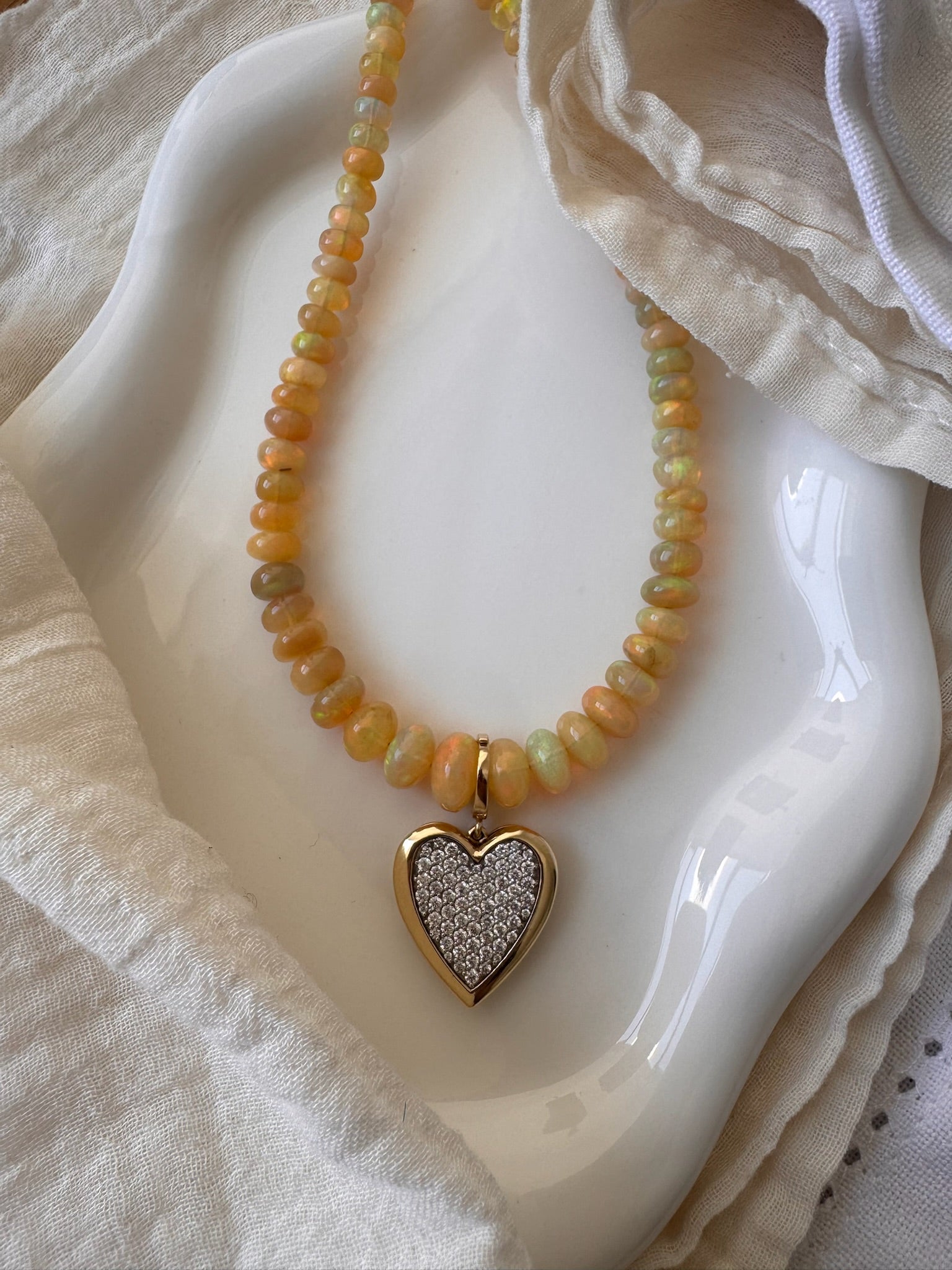 Graduated Fire Opal Necklace