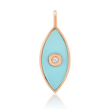 Turquoise Evil Eye Charm with Diamond