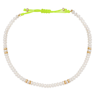 #2 Pearl and 14k Gold Beaded Anklet