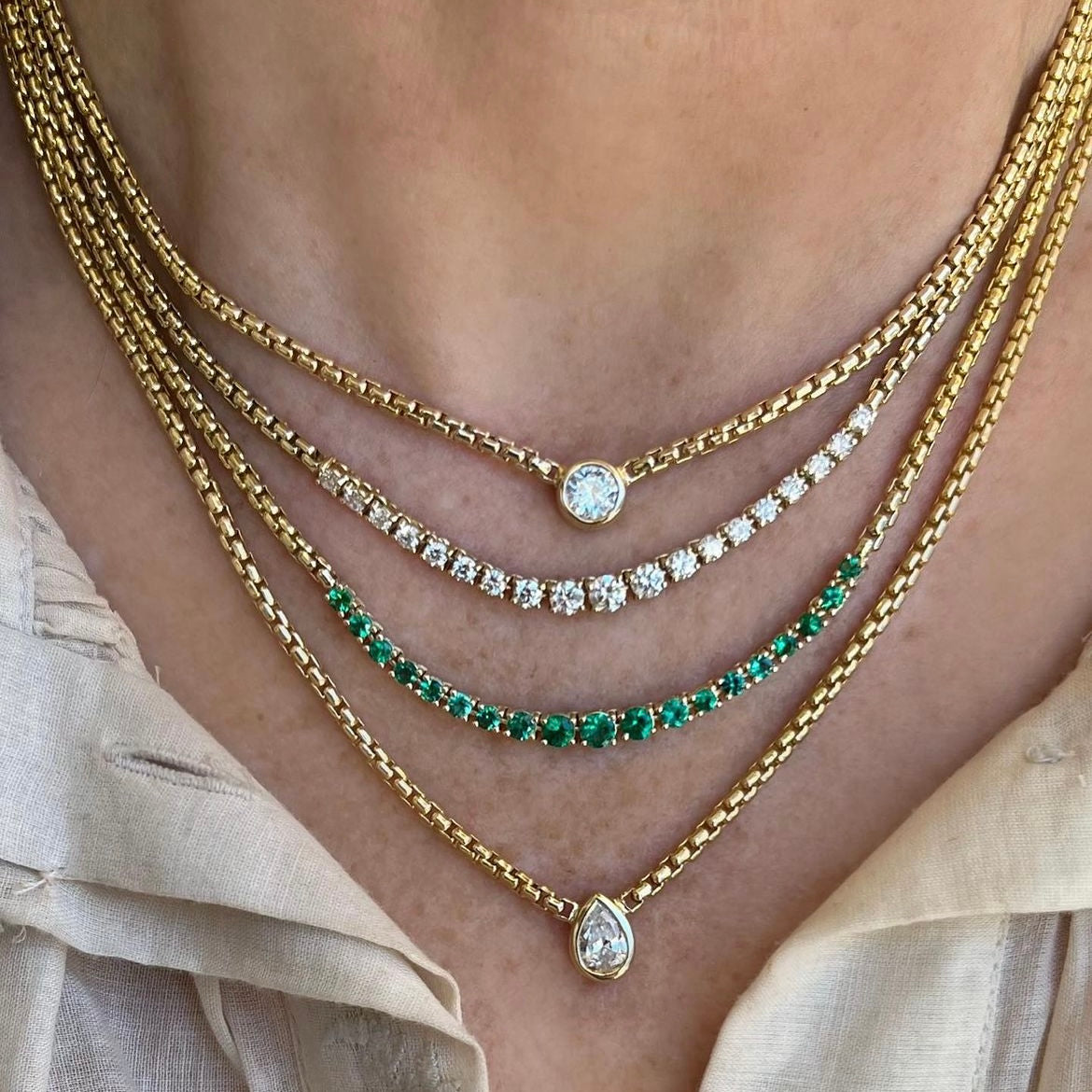 Graduated Diamond Chain Graduated Diamond Necklace