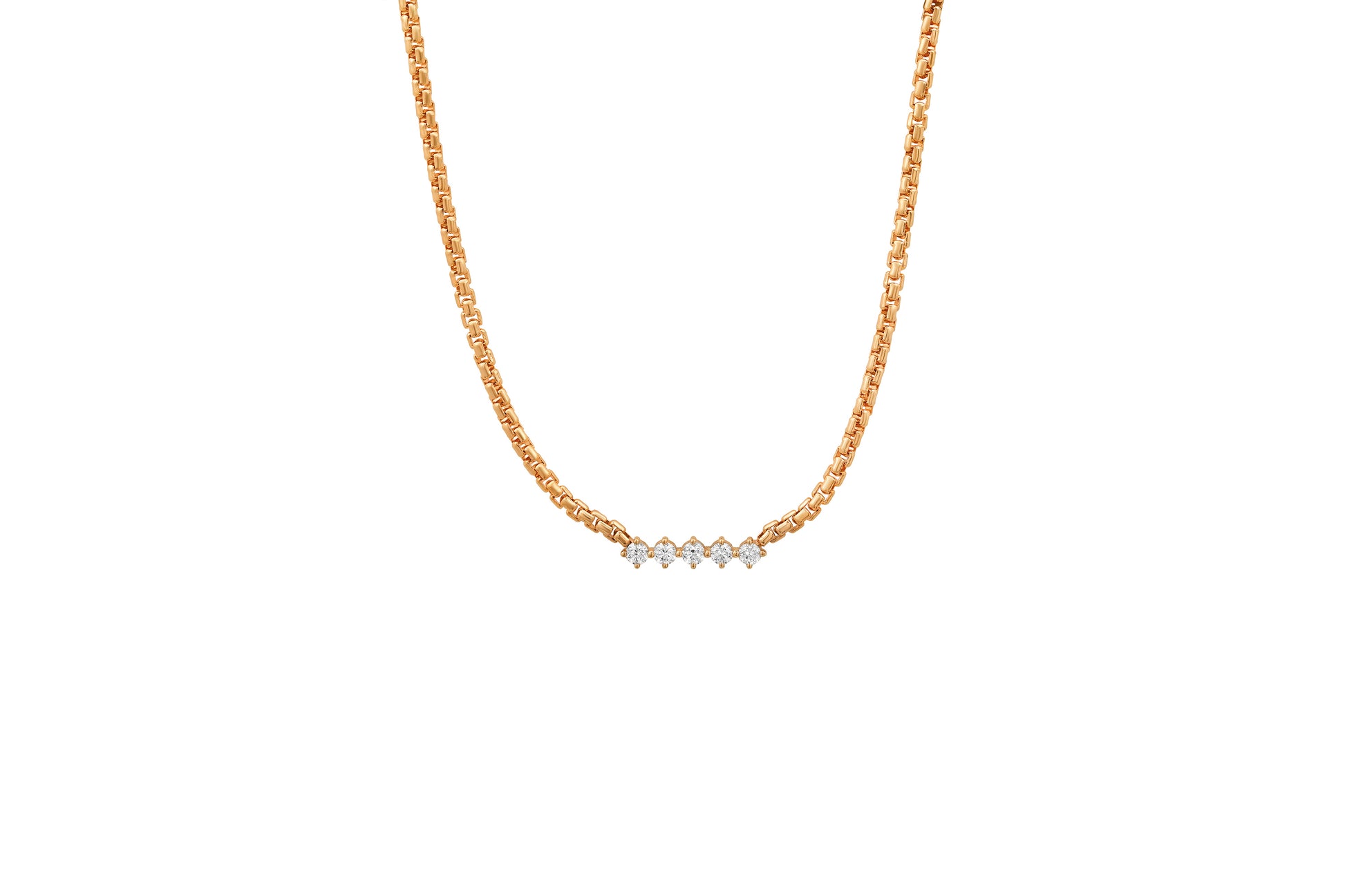 5 Diamond Boxchain necklace