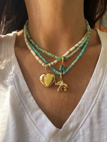 Mini Gemstone and 14k Gold Beaded Necklace