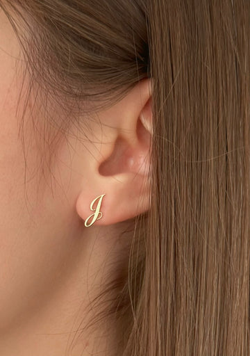 Mini Script initial Stud Earring