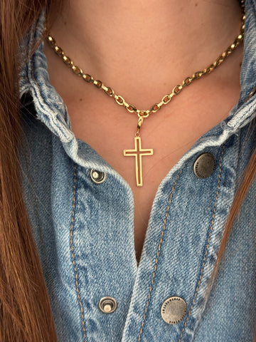 Outline Cross Charm