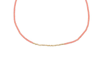 Coral Necklace with Gold Beads