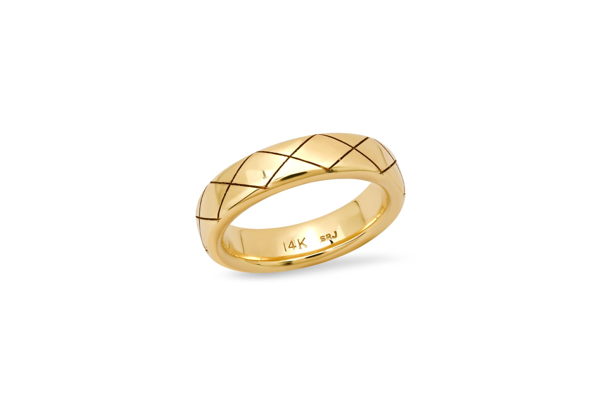 Etched Gold Band Ring