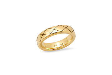 Etched Gold Band Ring