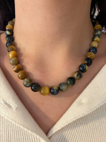 Large Tiger's Eye Beaded Necklace