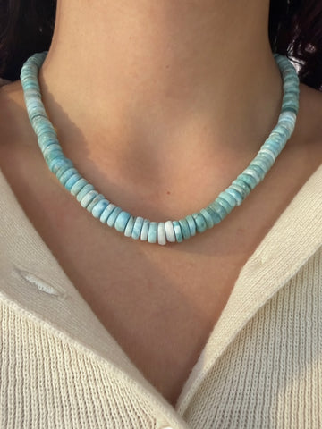 Larimar Heishi Beaded Necklace