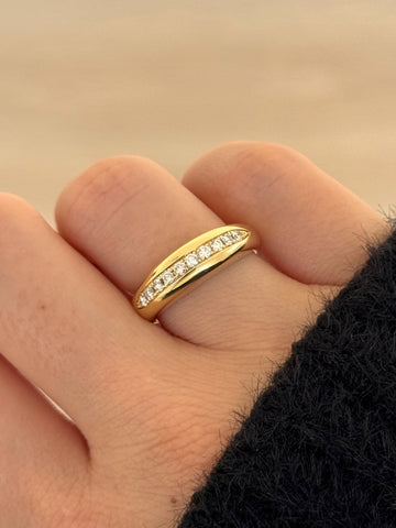 Small Diamond Domed Ring