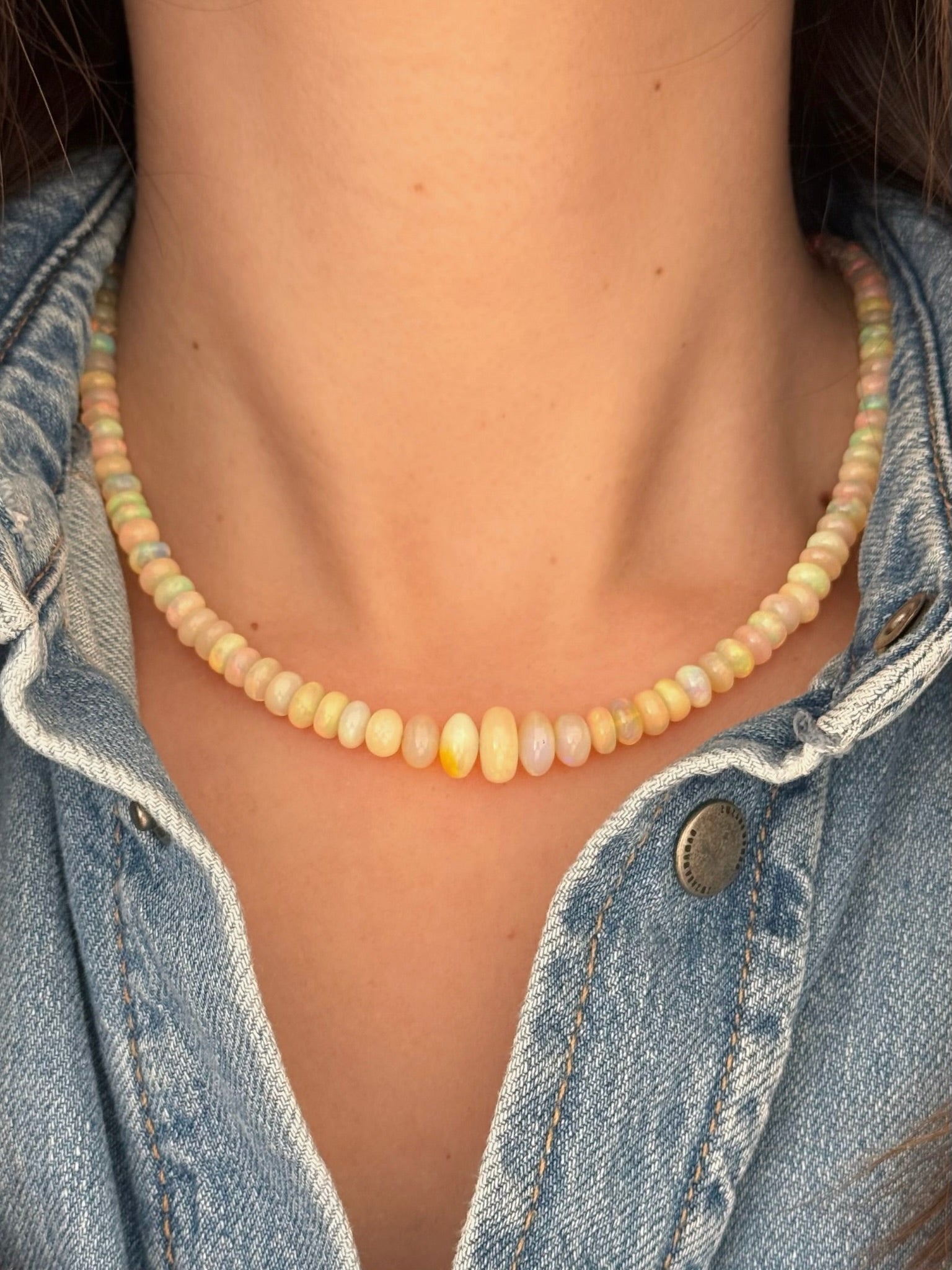 Graduated Fire Opal Necklace