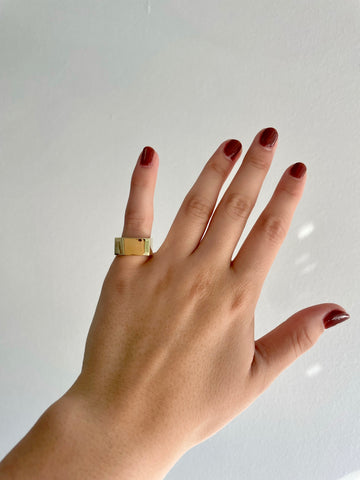 Solid Gold Rectangle Ring