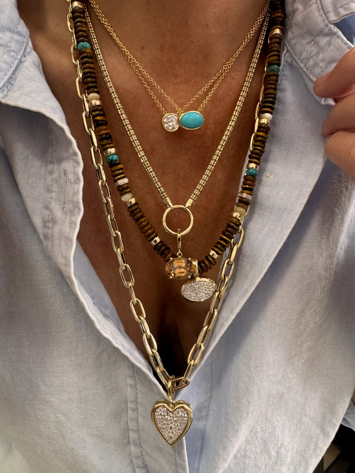 Solitaire Oval Turquoise Neckalce