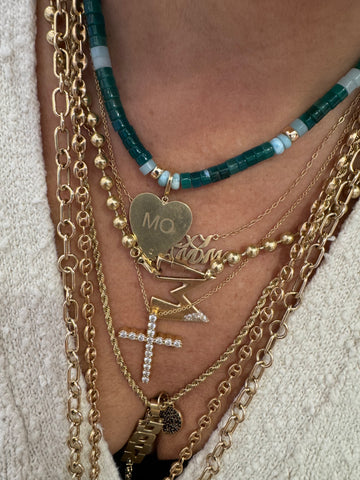 Green Agate and Larima Beaded Necklaces