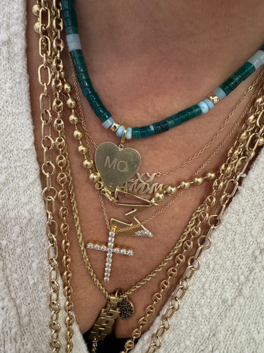 Green Agate and Larima Beaded Necklaces