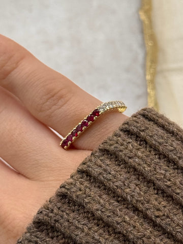 Diamond and Ruby Square Ring