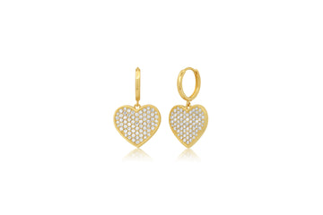 MS X SRJ Large Diamond Heart Earrings