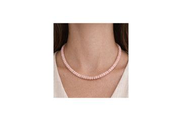 Pink Opal Roundelle Beaded Necklace