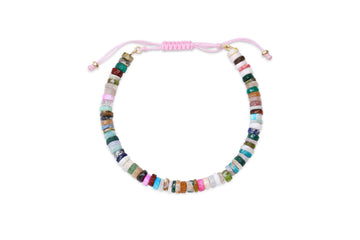 Multi-Color Gemstone Anklet