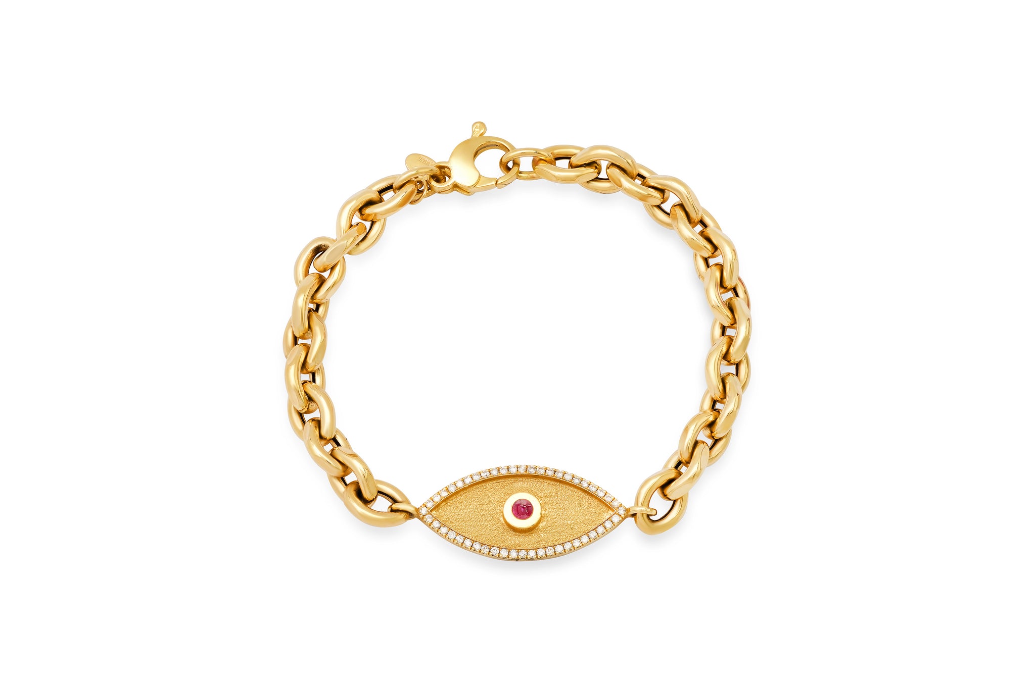 Pavé Diamond & Ruby Double Protection Bracelet