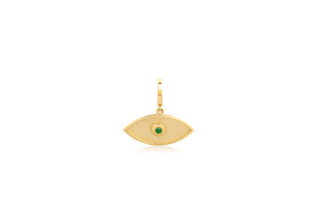 Emerald Large Evil Eye Charm