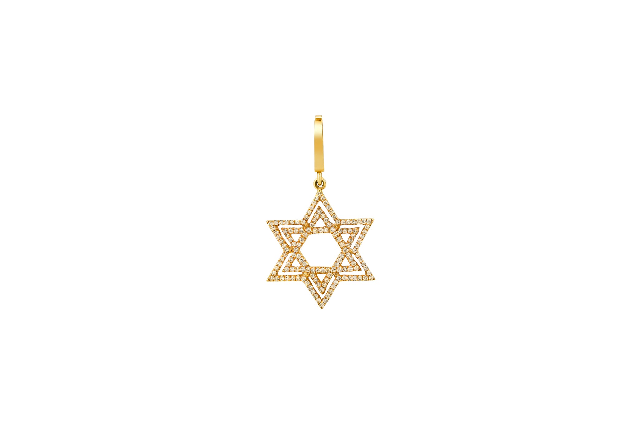 Mini Diamond Outline Star of David Charm