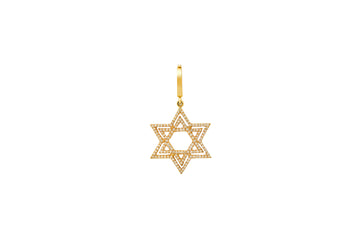 Mini Diamond Outline Star of David Charm