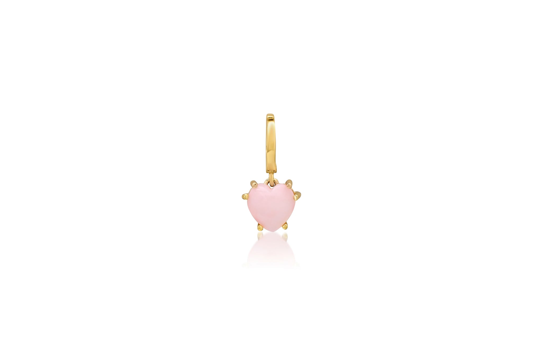 Pink Opal MIni Heart Charm