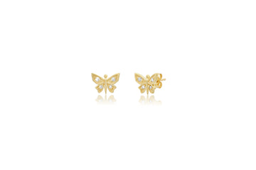 Mini Diamond Butterfly Stud Earrings