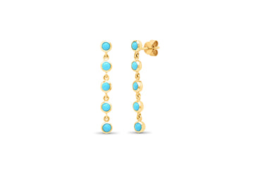 5 Turquoise Bezel Drop Earrings